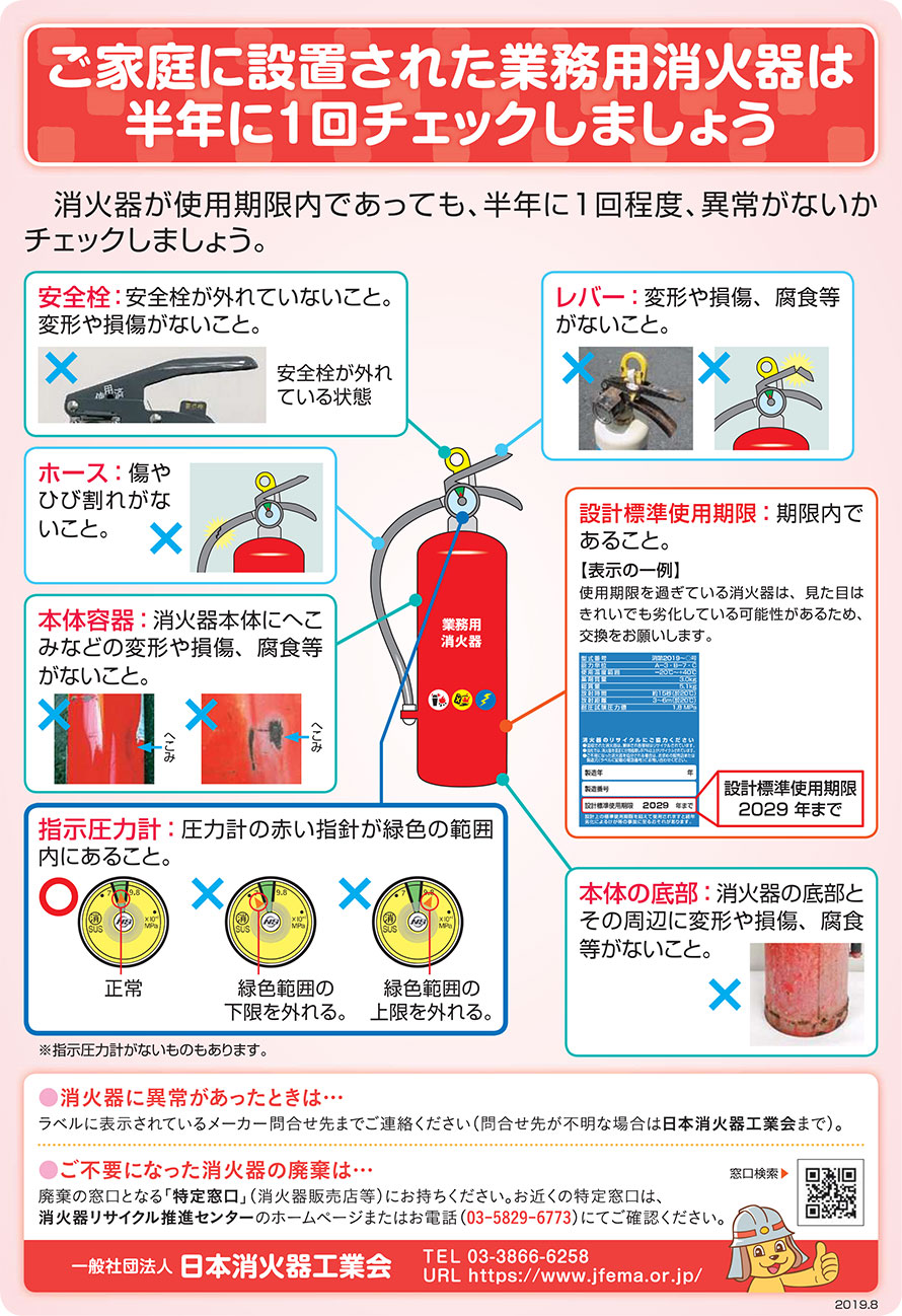 消火器半年に1回」チェック（家庭用）